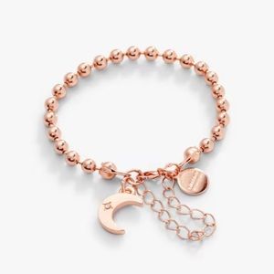 Rose gold Alex and ani Crescent Moon Ball Chain Bracelet